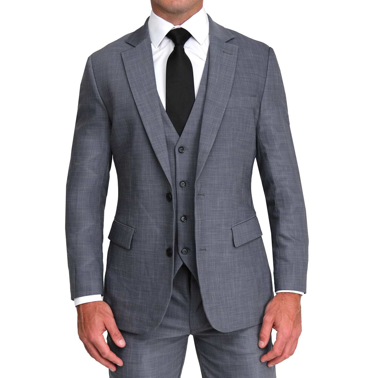 Athletic Fit Stretch Suit Vest - Heathered Grey
