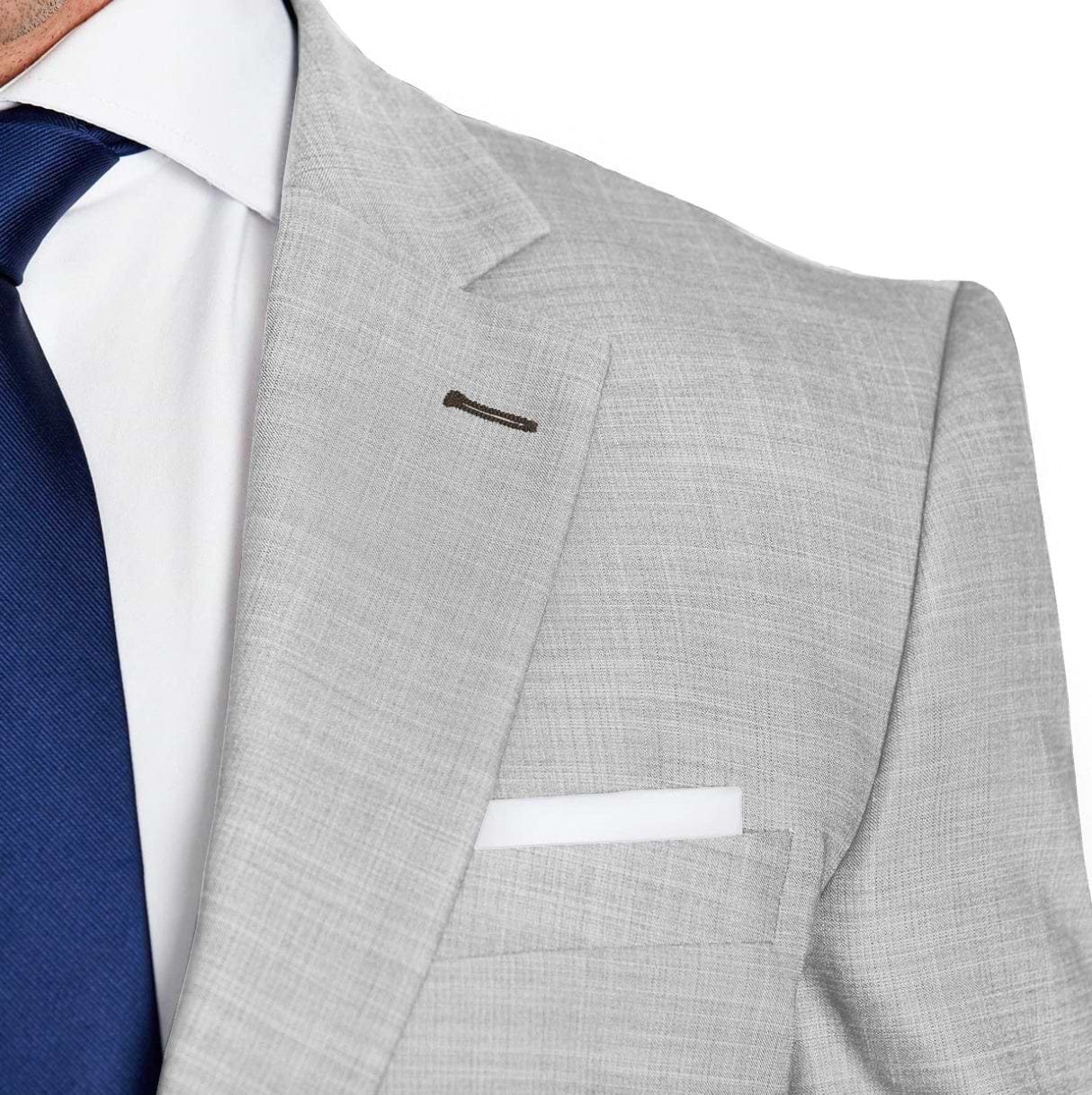 Athletic Fit Stretch Suit - Lightweight Heathered Light Grey