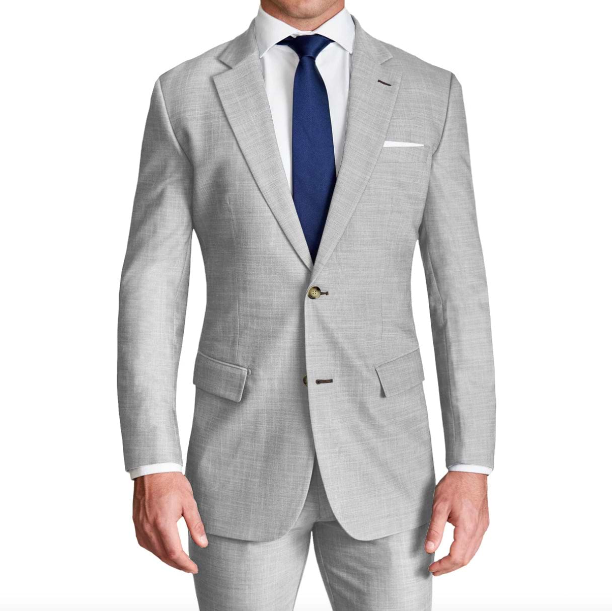 Athletic Fit Stretch Blazer - Lightweight Heathered Light Grey