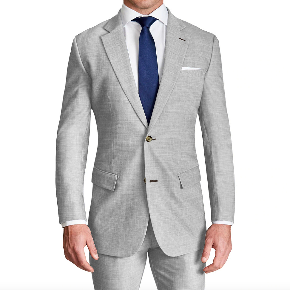 Athletic Fit Stretch Blazer - Lightweight Heathered Light Grey