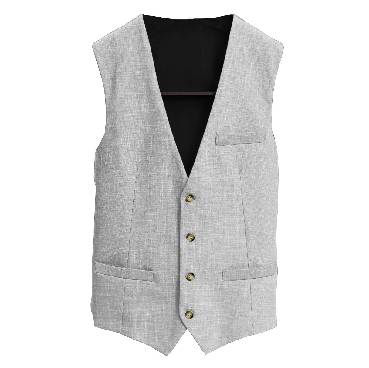 Athletic Fit Stretch Suit Vest - Lightweight Heathered Light Grey