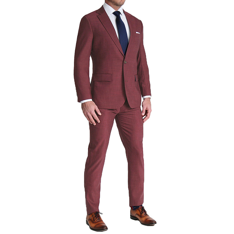 Athletic Fit Stretch Blazer - Heathered Maroon