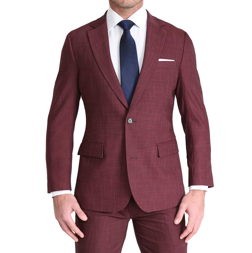 Athletic Fit Stretch Blazer - Heathered Maroon