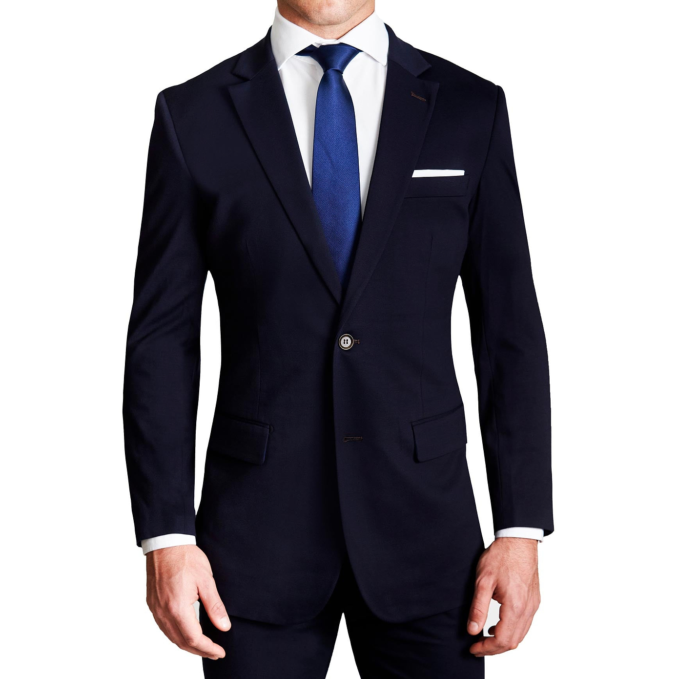 Athletic Fit Stretch Suit - Navy