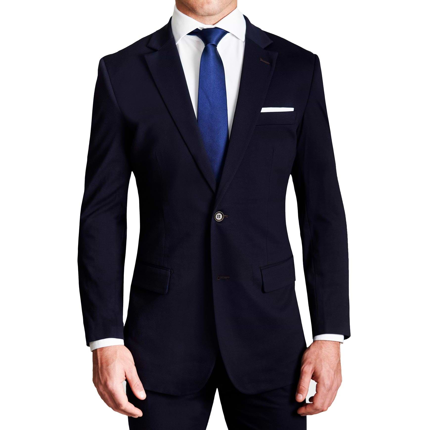 Athletic Fit Stretch Suit - Navy