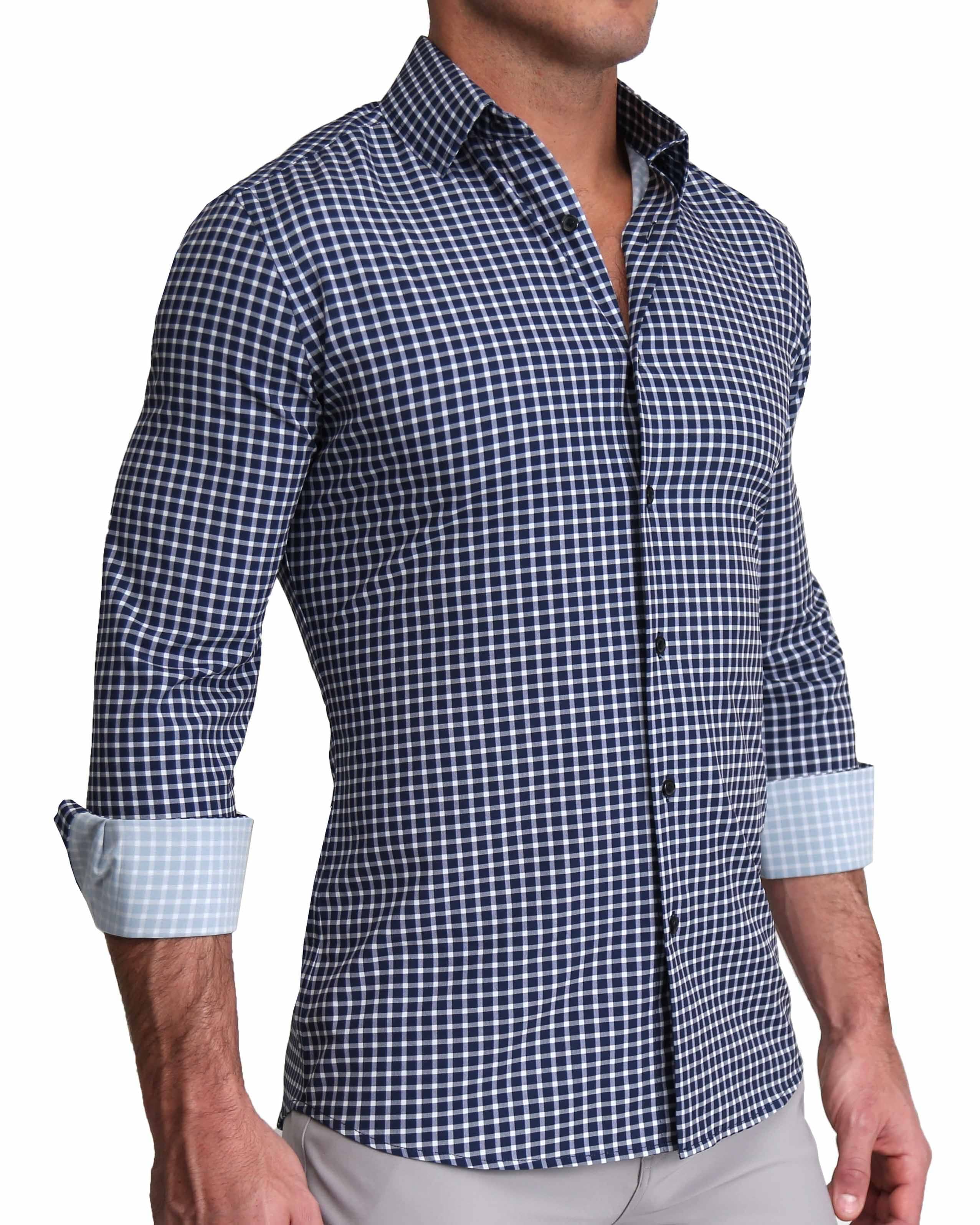 "The Callahan" Blue and White Mini Plaid
