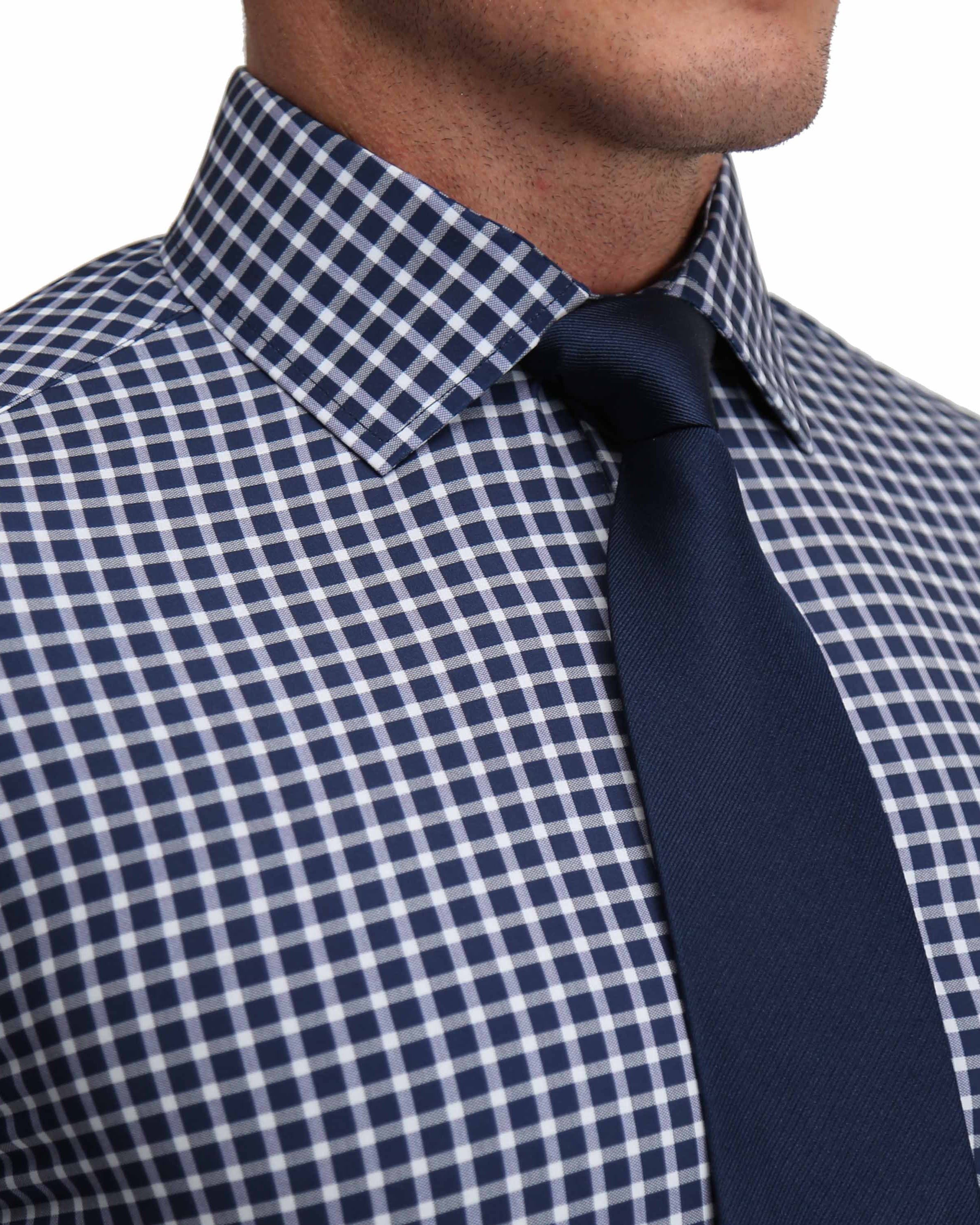 "The Callahan" Blue and White Mini Plaid