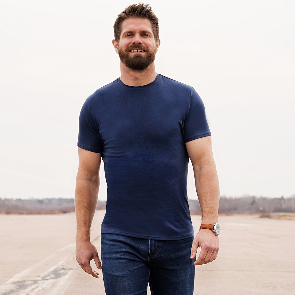 "The Hartford" Navy Short Sleeve Crewneck