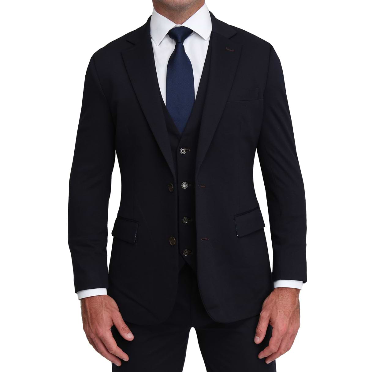 Athletic Fit Stretch Suit Vest - Navy