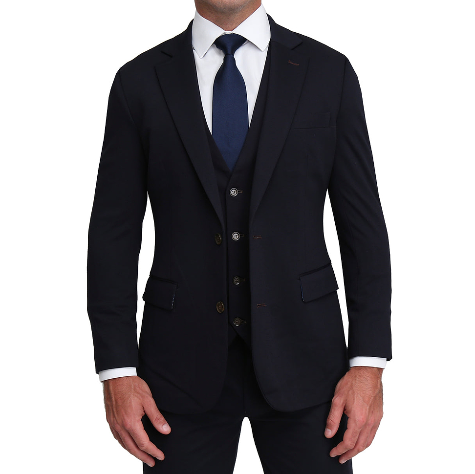 Athletic Fit Stretch Suit - Navy