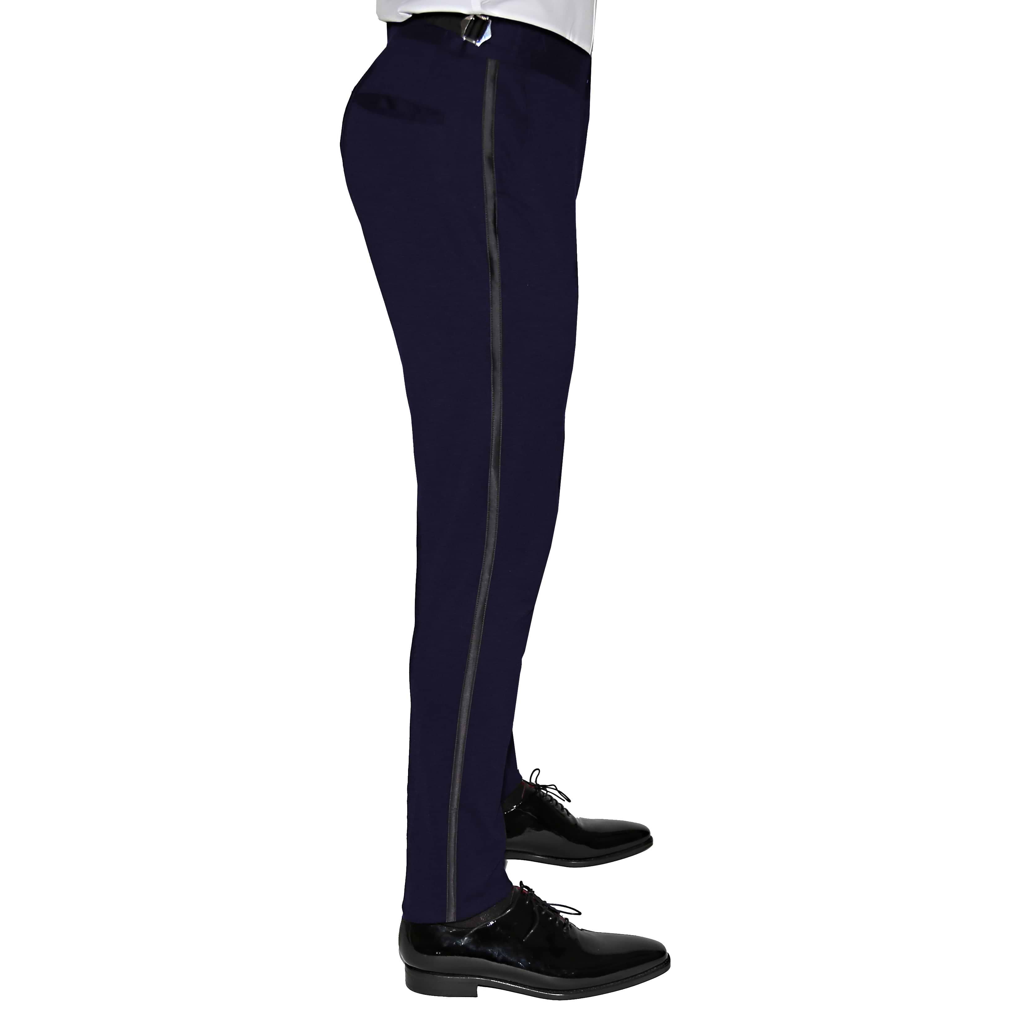 Athletic Fit Stretch Tuxedo - Navy with Peak Lapel