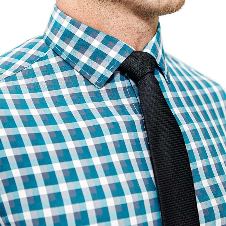 "The Bagley" Teal, Grey and White Triple Check
