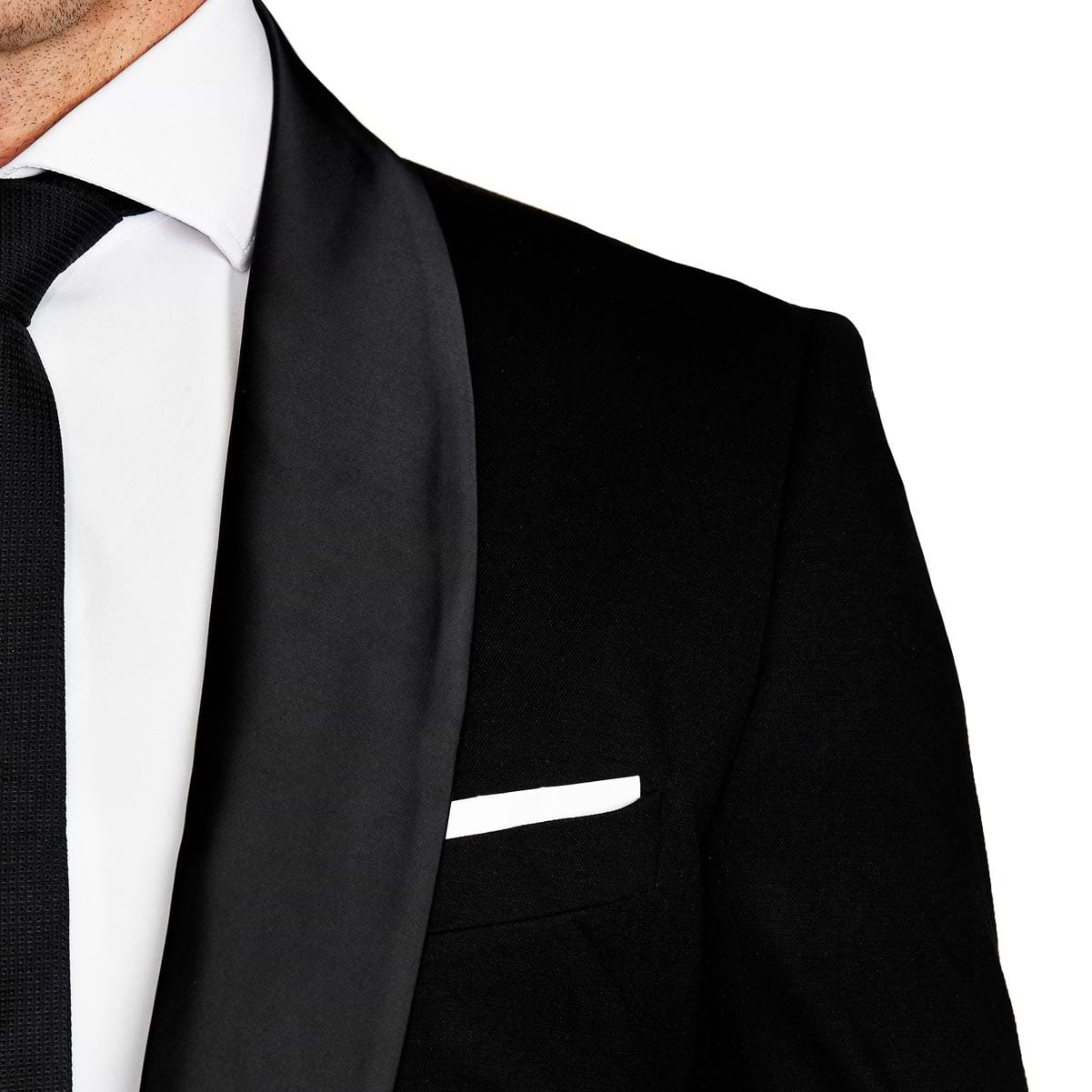 Athletic Fit Stretch Tuxedo - Black with Shawl Lapel