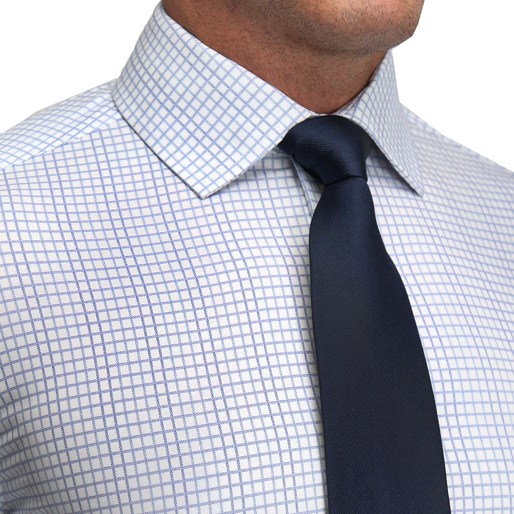 "The Baxter" Blue Mini Line Patterned Windowpane