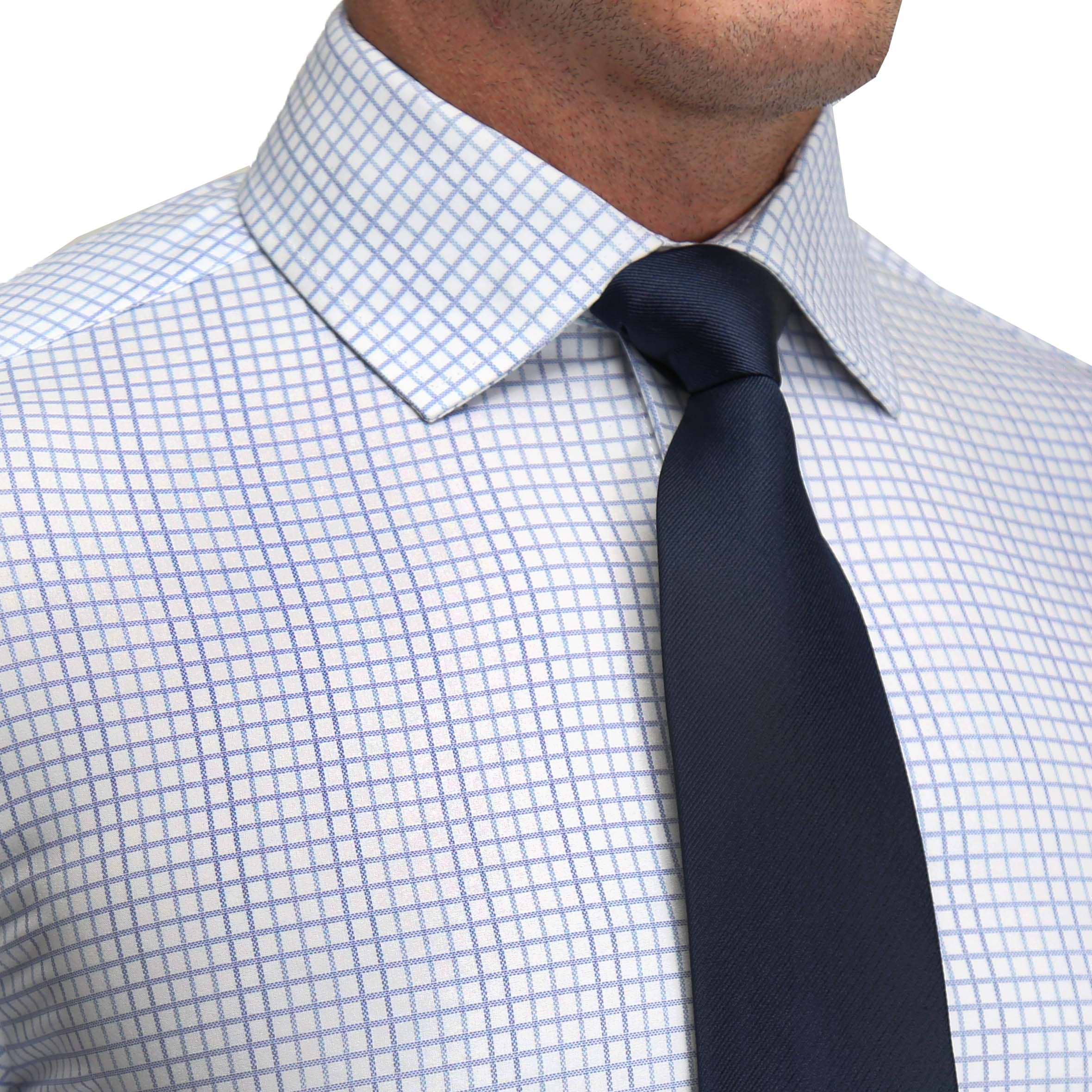 "The Baxter" Blue Mini Line Patterned Windowpane