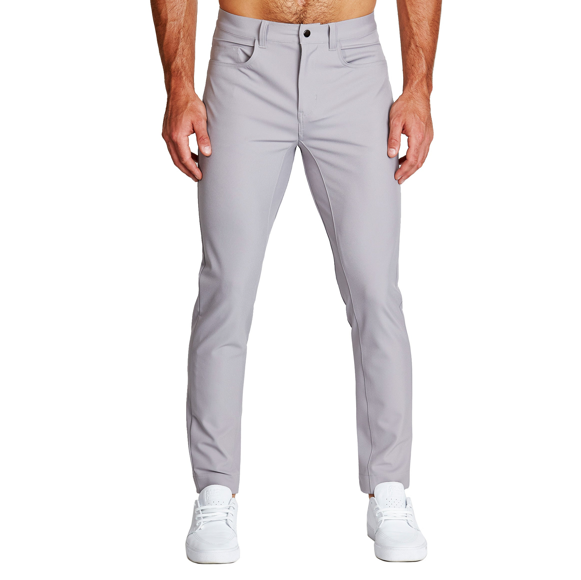 Athletic Fit Stretch Tech Chino - Light Grey