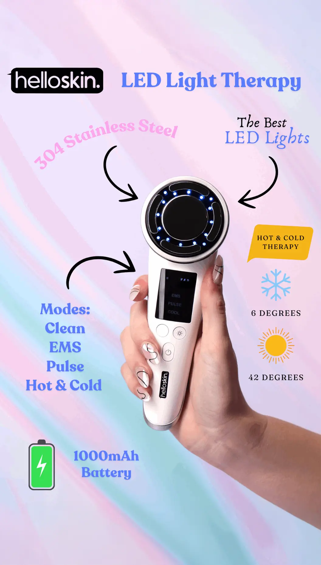 hot/cold led light therapy handset v3