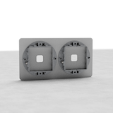 Lackierbarer Zweifachrahmen 2x Schalterplatte EU, lackierbare Schalterplatten, keine Steckdosen im Lieferumfang enthalten für nahtlose Integration.