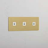 Dreifaches USB-Modul – Antikes Messing + Weiß – hohe Kapazität beim Aufladen