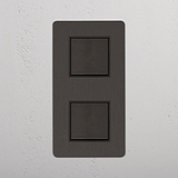 Effizienter vertikaler Doppel-Wippschalter – Bronze + Schwarz – mit 2 Positionen – Modernes Wohnaccessoire