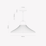 Hammersmith große hängende Deckenleuchte geriffeltes Glas – Poliertes Nickel