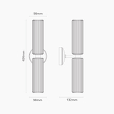 Claremont Medium-Wandleuchte geriffeltes Glas – Antikes Messing
