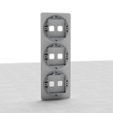 Vertikaler Dreifachrahmen 6x Schalterplatte EU, lackierbare Schalterplatten für den vertikalen Wandeinbau.