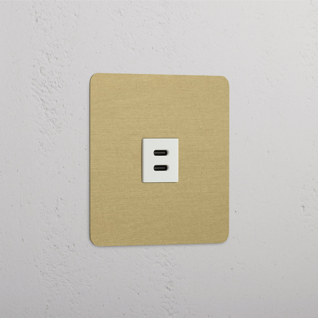 USB-Modul 30 W – Antikes Messing + Weiß – schnelles Laden