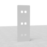 Lackierbare EU-Schalterplatte mit sechs quadratischen Ausschnitten, konzipiert für den Vertikalen Dreifachrahmen 6x Schalterplatte.