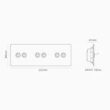Kipphebelschalter 6x in Dreifachrahmen – Durchsichtig + Antikes Messing