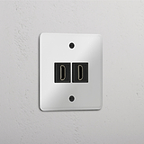 Zuverlässiges HDMI-Modul mit zwei Anschlüssen – Durchsichtig + Schwarz – Multimedia-Konnektivitätszubehör