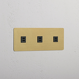 Dreifaches USB-Modul – Antikes Messing + Schwarz – mit drei Anschlüssen