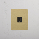 Enkele HDMI Module in Elegant Antiek Messing Zwart Afwerking