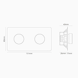 Kew Dubbele 2x dimmer - Gepolijst Nikkel