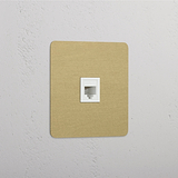Enkele RJ45 Module in Antiek Messing Wit - Betrouwbare Netwerkverbinding