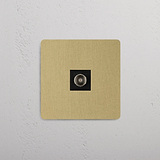 Enkele tv-module, stijlvol Antiek Messing zwart design op witte achtergrond
