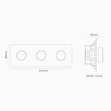 Kew Drievoudige 3x kruisdimmer - Gepolijst Nikkel