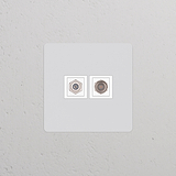 Satelliet & TV Voedingsmodule, enkele afdekplaat, beschilderbaar wit voor stopcontacten en modules.