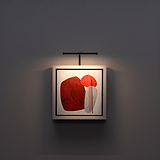 Harrow schilderijverlichting 220mm in Brons, verlicht het kunstwerk met een warm plafondlicht.