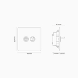Kew Enkele (2x) tuimelschakelaar - Beschilderbaar gepolijst nikkel