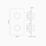 Kew Dubbele 2x verticale dimmer - Gepolijst Nikkel