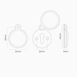 warwick covered key escutcheon dimensions