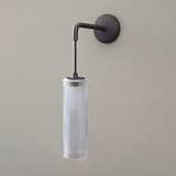 Modern Style Hanging Wall Light in Bronze with Fluted Glass