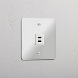 Razendsnelle Oplader Doorzichtig Wit Enkele USB 30W Module - Krachtige Oplaadoplossing