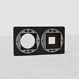Bronzen Dubbele Afdekplaat met 1x Keystone & 1x Rond module uitsparingen voor montage van metalen afdekplaten.