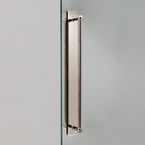 Polished Nickel Harper Double Pull Handle with Plate 500mm on White Background