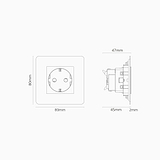 Kew Enkele Schuko type F stopcontact - Gepolijst nikkel | Wit