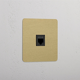 Antiek Messing Zwart Enkele RJ45 Module