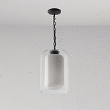 Windsor Medium Hanglamp Opaalglas - Brons met geribbelde witte kap en elegante bronzen accenten.