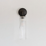 Bronze Wall Light with Fluted Glass Shade